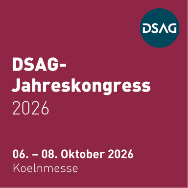 DSAG-Jahreskongress 2026, 6. bis 8. Oktober 2026, Koelnmesse