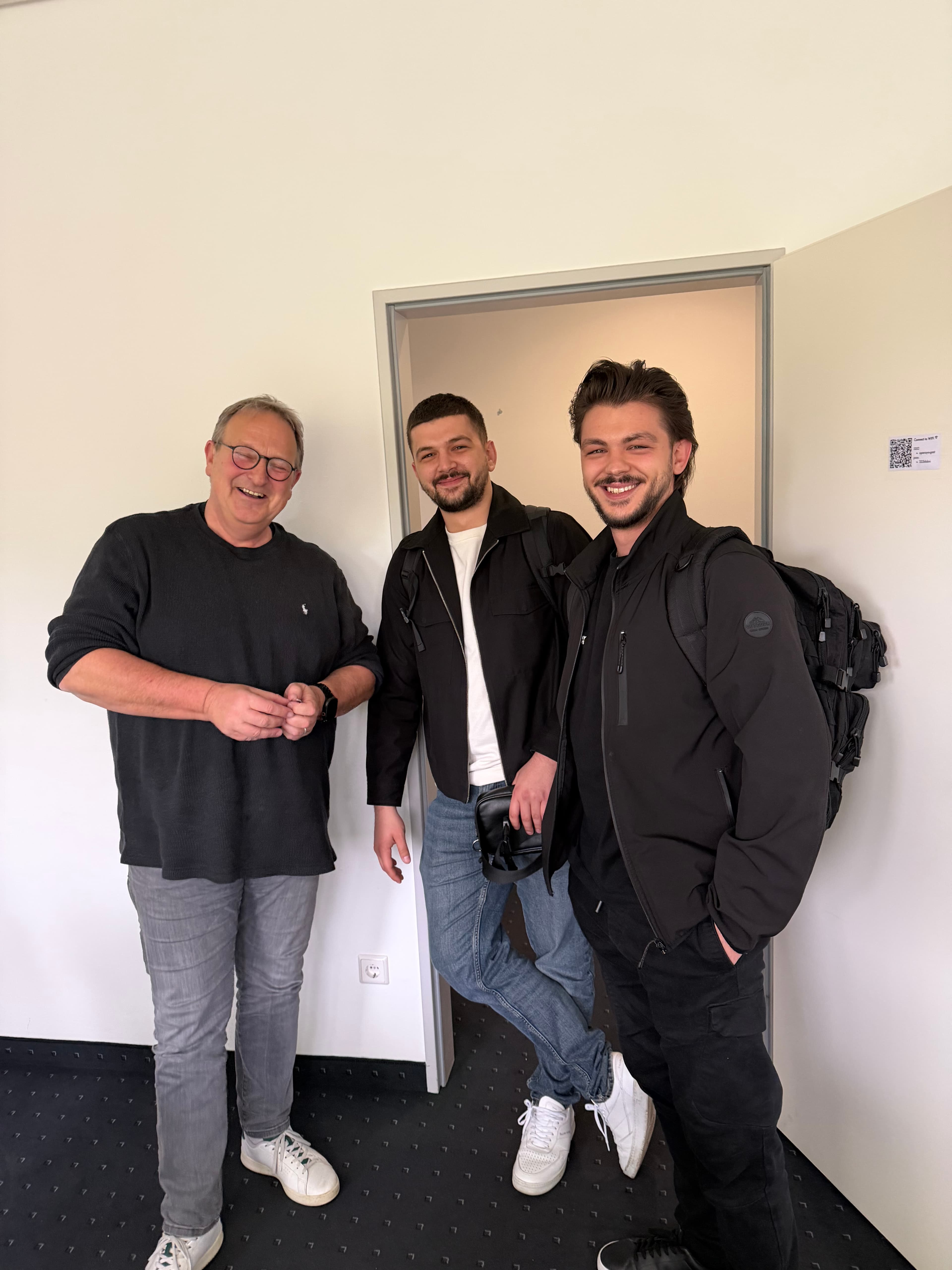 operayo UI experts and brothers Rron and Dion Rama with Managing Director Frank Blasberg.